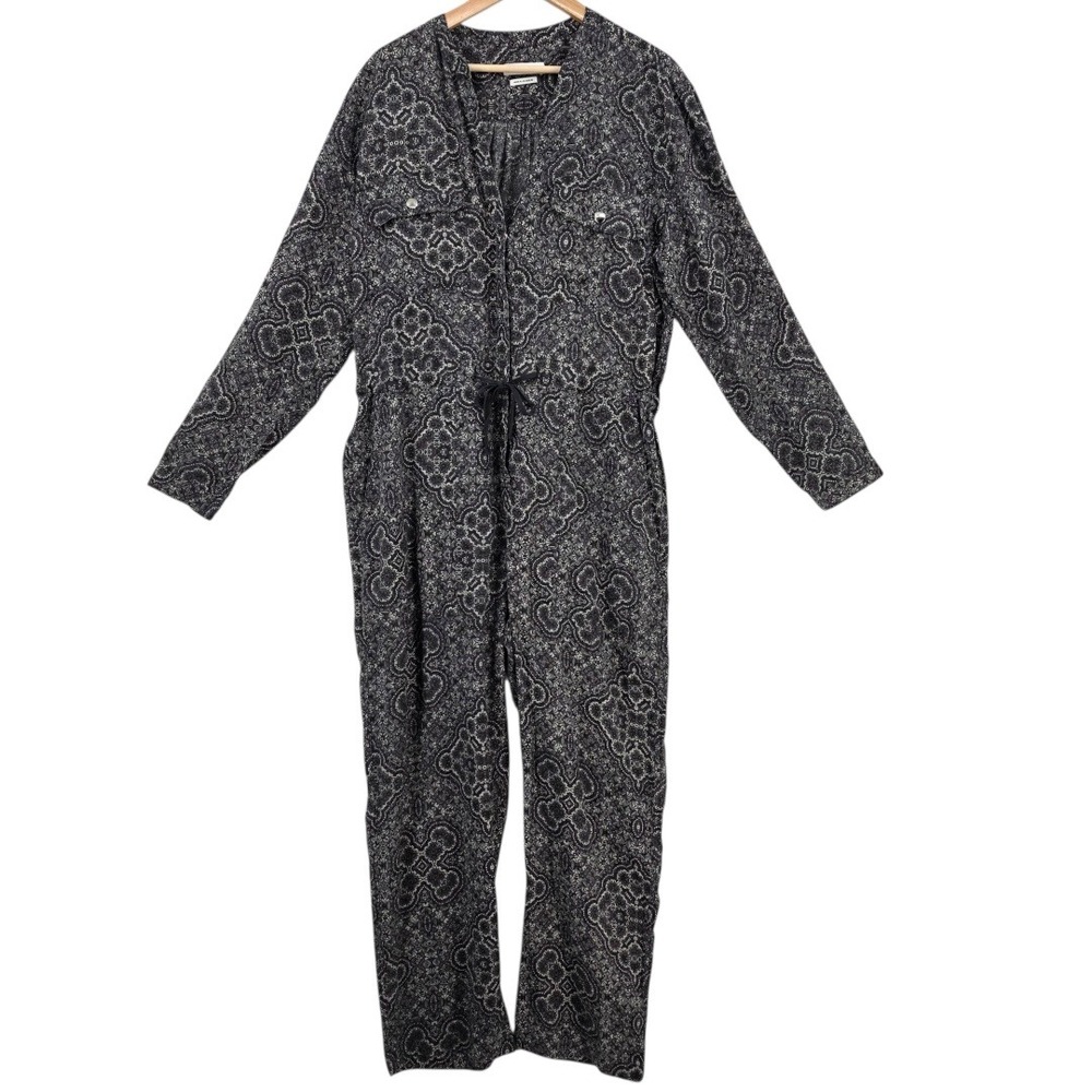 Overlover Womens L Laurel Cotton Kaleidoscope Bandana‎ Purple Gray Jumpsuit